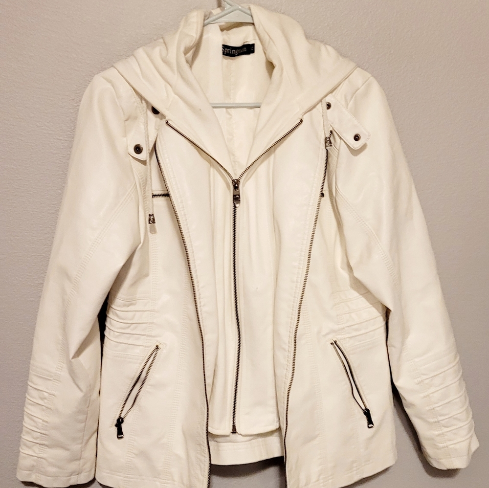 Womens faux leather jacket sz L